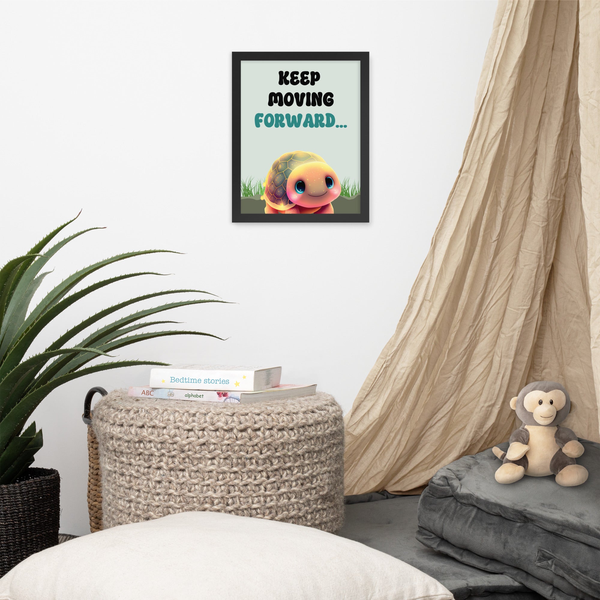 Keep Moving Forward: Sustainable Framed Poster with Ayous Wood