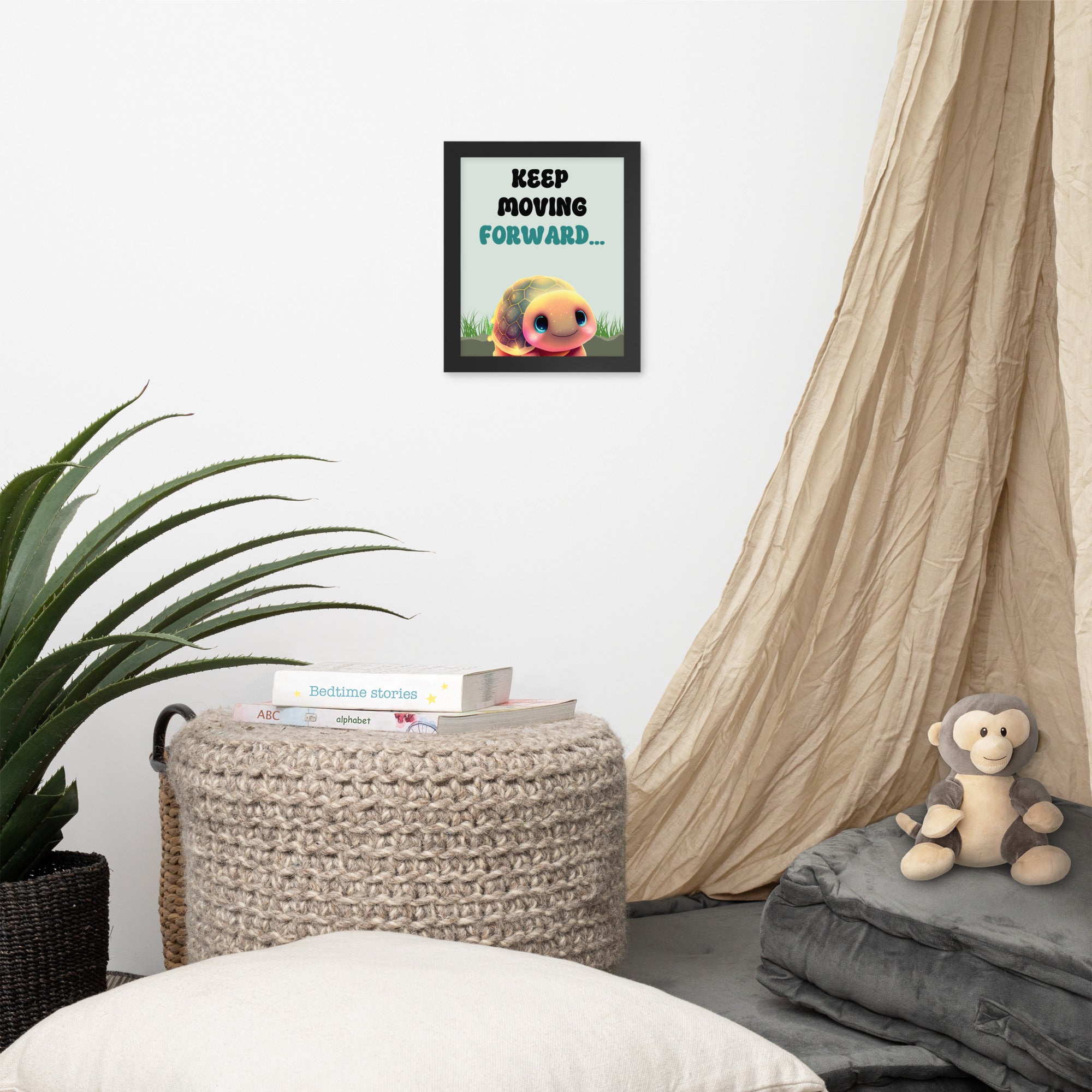 Keep Moving Forward: Sustainable Framed Poster with Ayous Wood