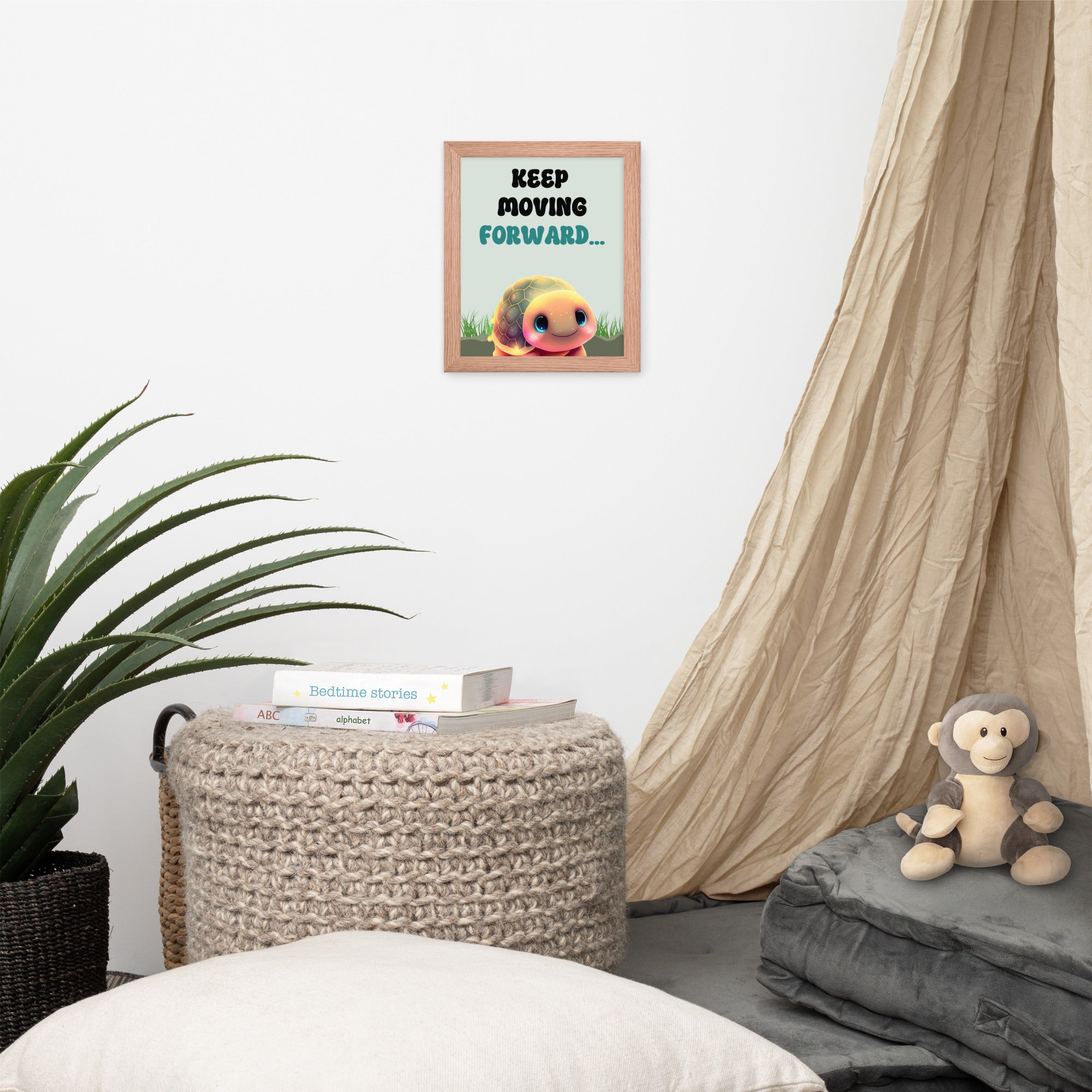 Keep Moving Forward: Sustainable Framed Poster with Ayous Wood