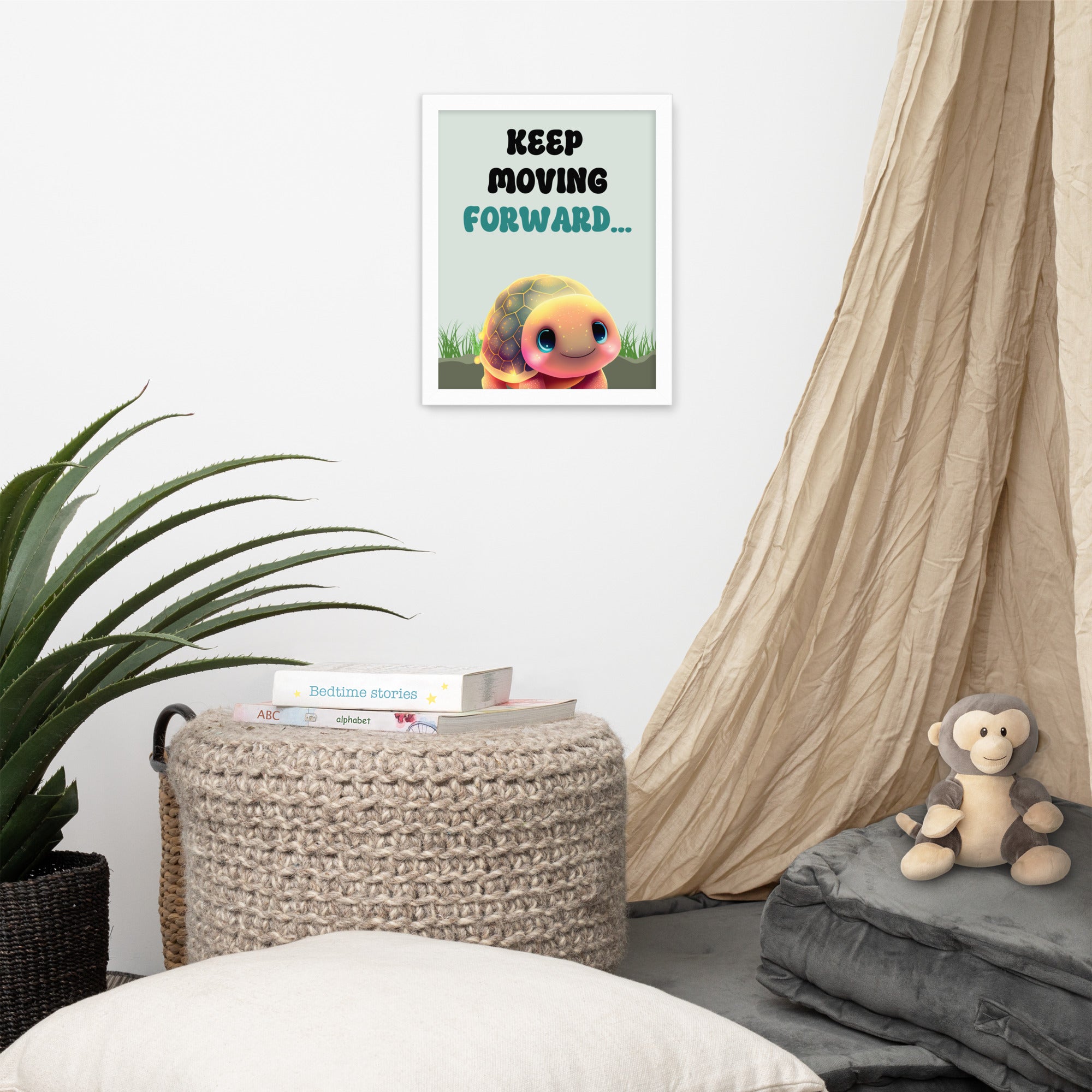 Keep Moving Forward: Sustainable Framed Poster with Ayous Wood