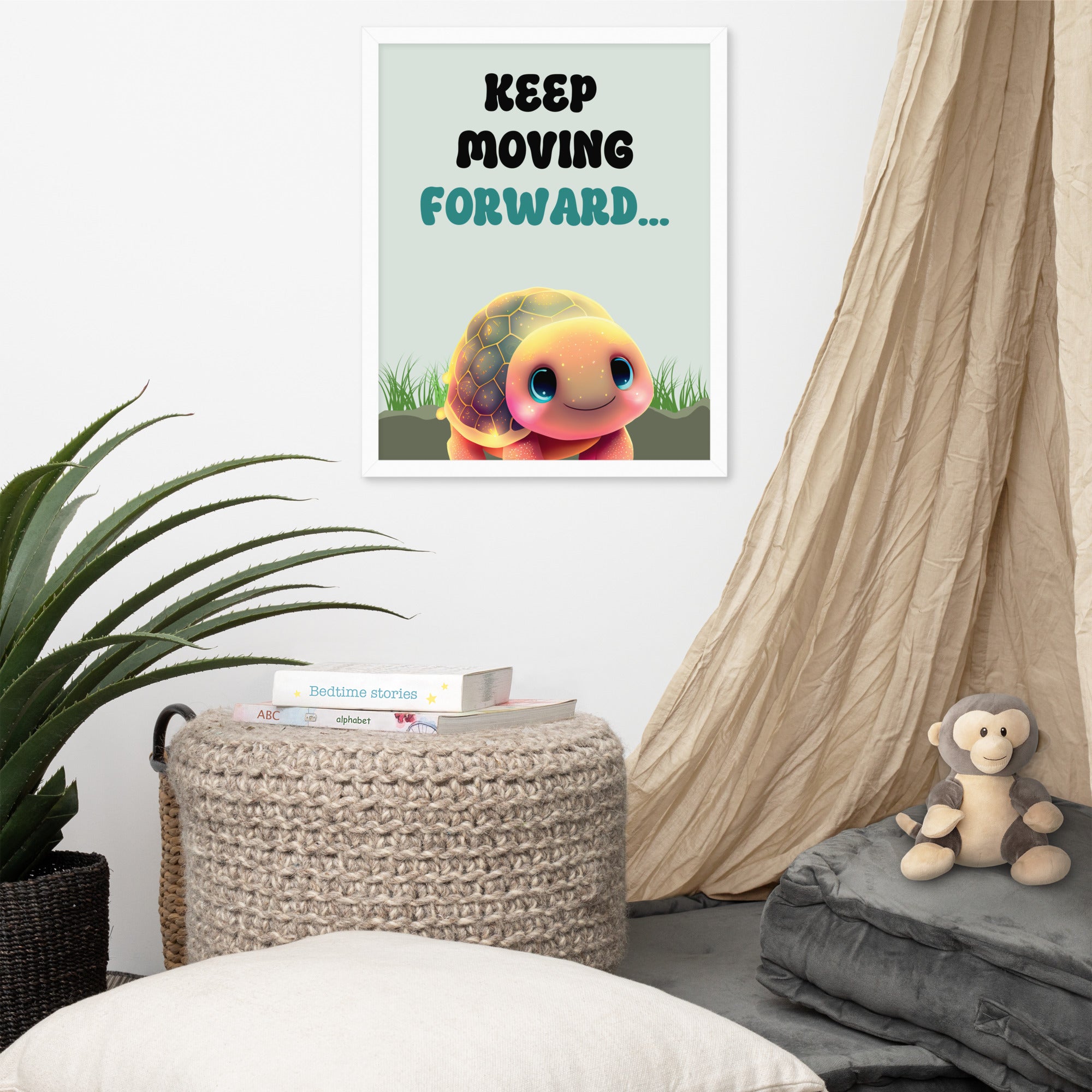 Keep Moving Forward: Sustainable Framed Poster with Ayous Wood